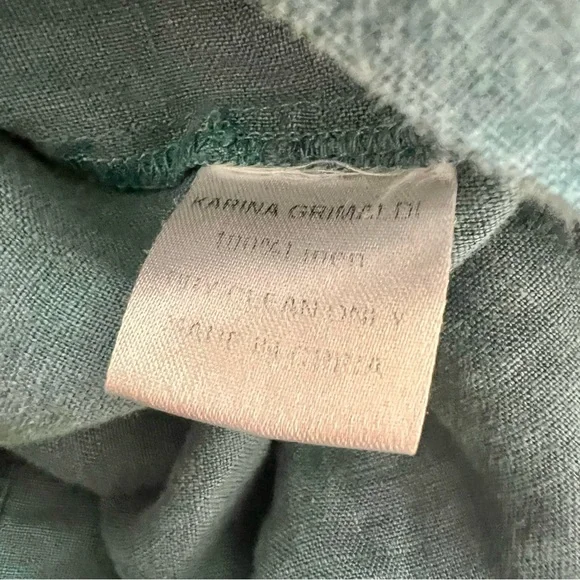 Karina Grimaldi Zelie Solid Mini Dress Element Blue Denim Button Drop Waist XS - Picture 13 of 13